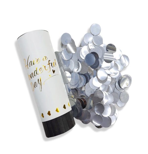 Mini party popper - 2 pcs, Colour: white