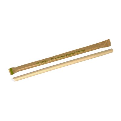 PAPER STRAW WRAPPED 8" x 8mm JUMBO 300