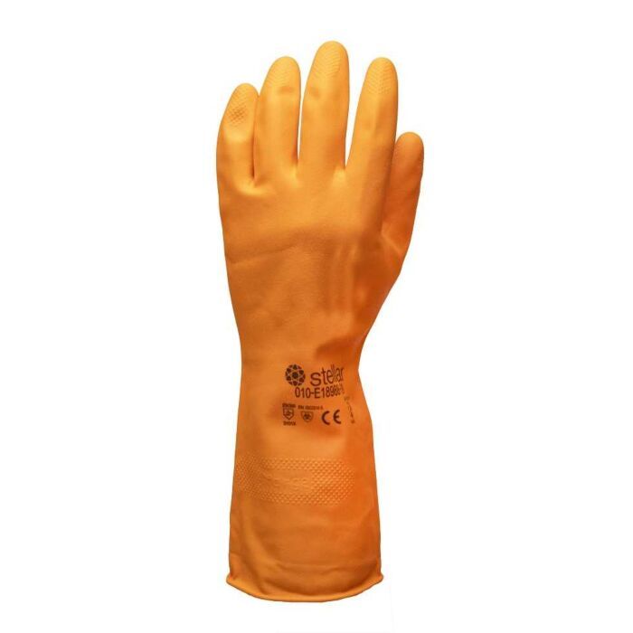 ORANGE RUBBER GLOVE SIZE 9