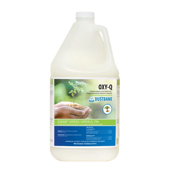 BOTTLE OF DUSTBANE OXY-Q PEROXIDE DISINFECTANT 4L