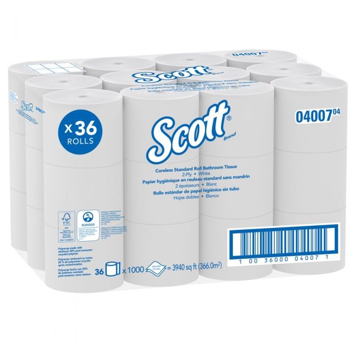 TOILET PAPER SCOTT  CORELESS 2 PLY 36/1000