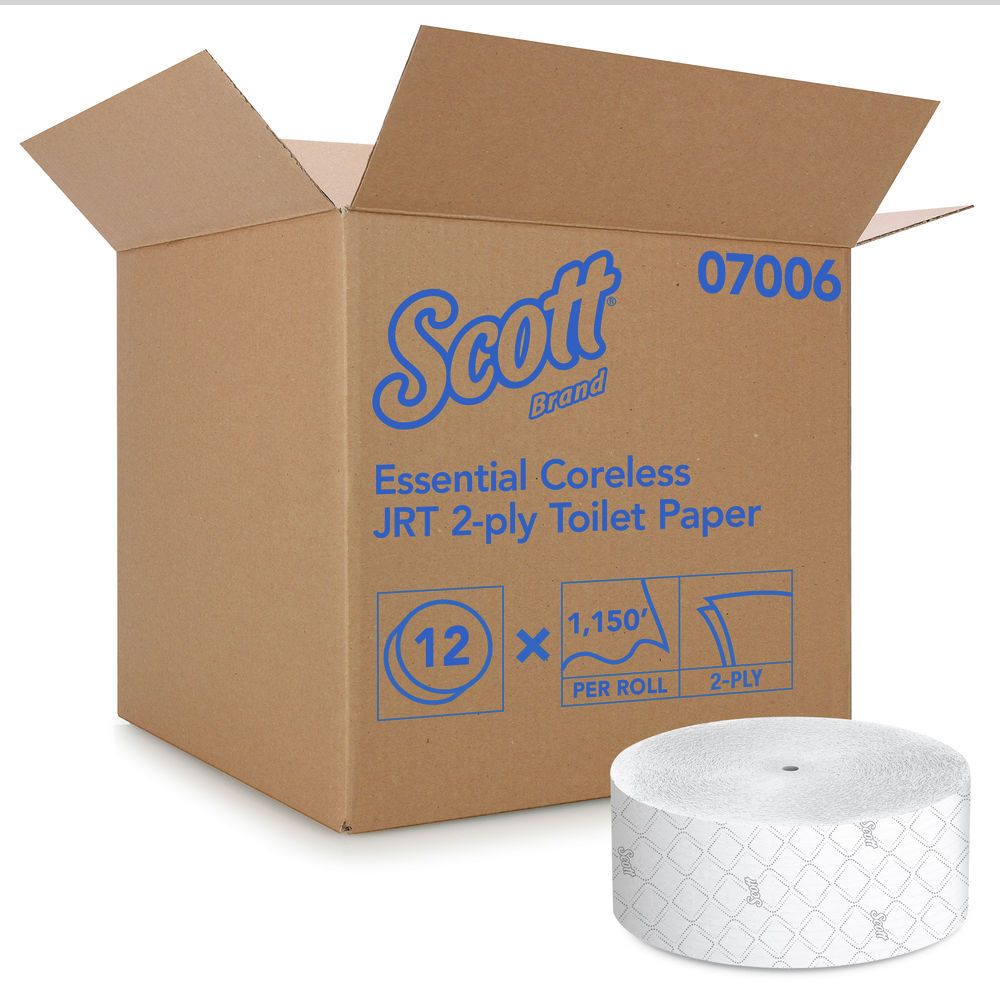 TOILET PAPER SCOTT 7006 CORELESS 2-PLY JR BATH  1150&#39;/12