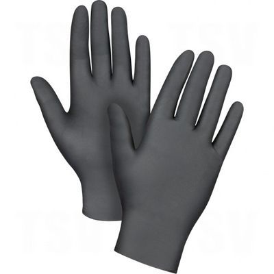 BOX OF 4 MIL BLACK NITRILE GLOVES MEDIUM 100