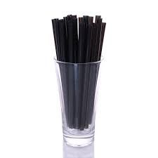 CASE OF 8" BLACK PLASTIC STRAWS 2500