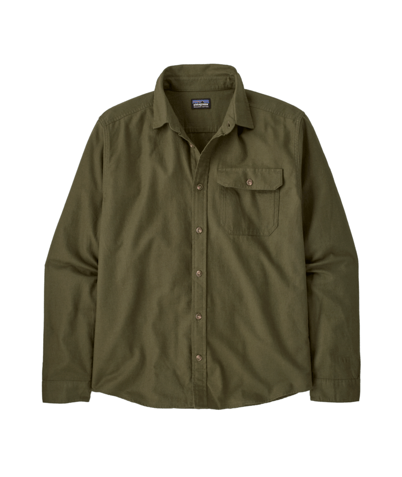 Men&#39;s Long-Sleeved Lightweight Fjord Flannel Shirt, COLOR: BASIN GREEN, Size: SMALL