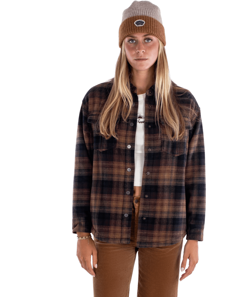 W&#39;S NIVEAN FLANNEL JKT F25, COLOR: BROWN, Size: XS