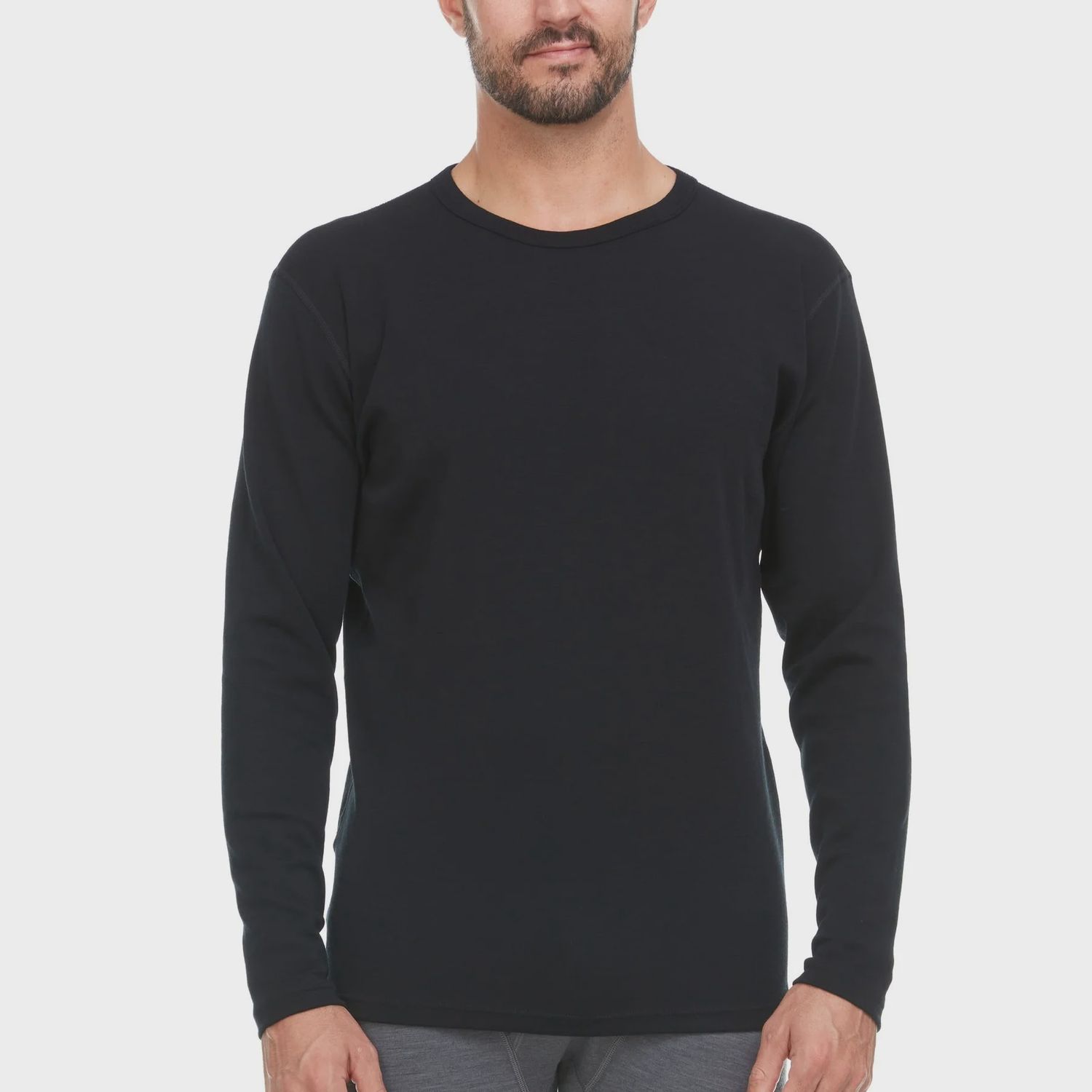 M&#39;S MIDWEIGHT CREW L/S, COLOR: BLACK, Size: SMALL