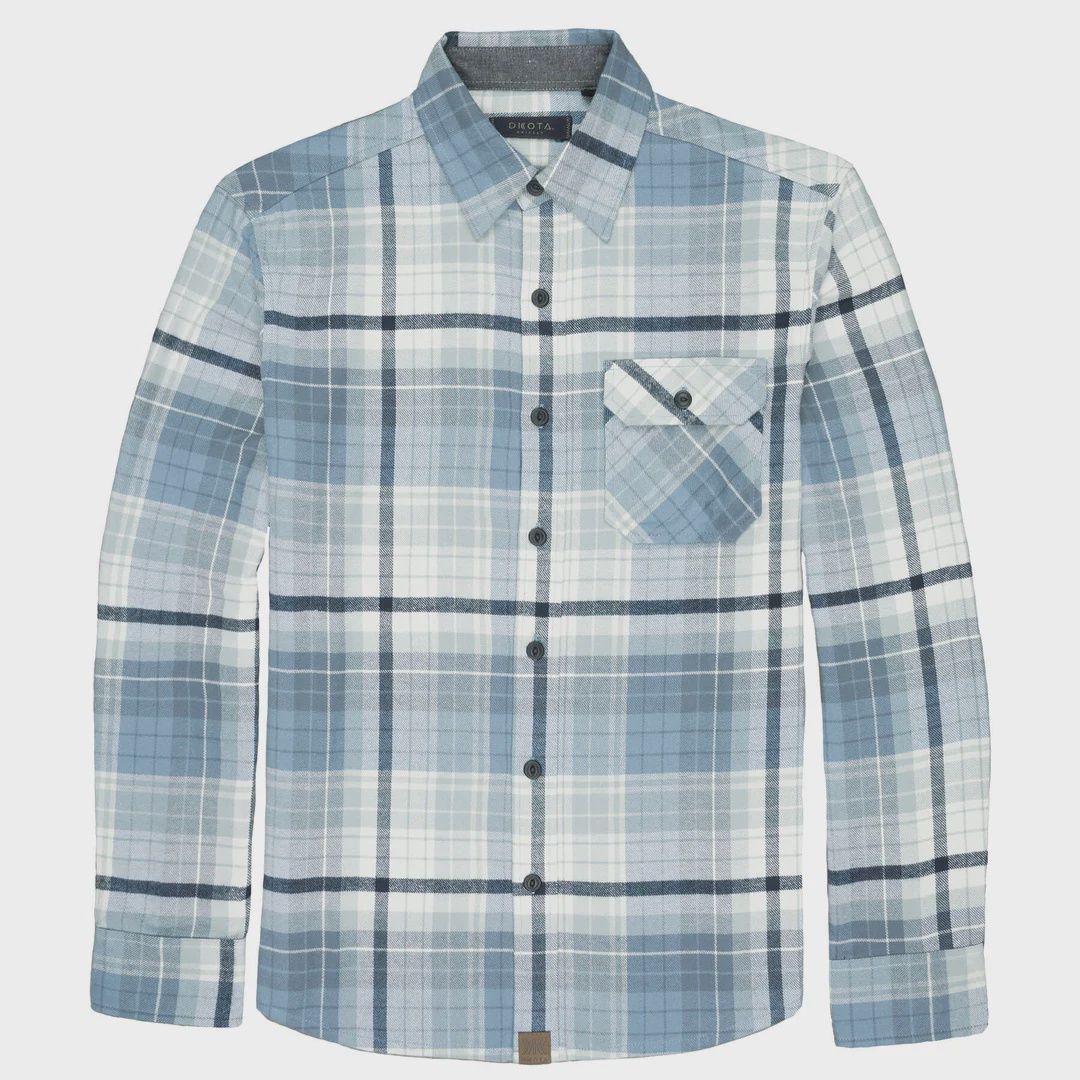 M'S BROCK L/S FLANNEL, COLOR: CLOUD PEAK, Size: MEDIUM