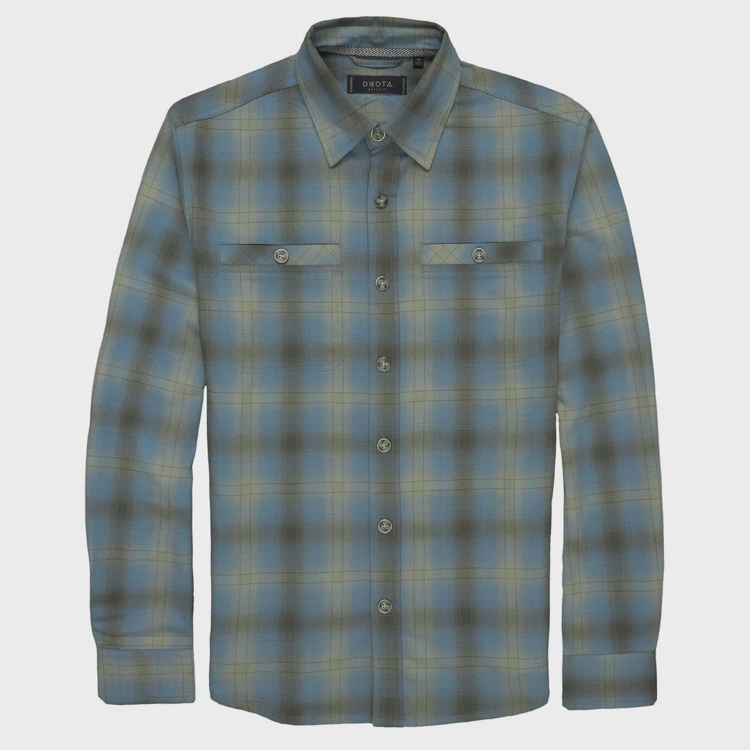 M&#39;S LANDON L/S FLANNEL, COLOR: CRYSTAL FALLS, Size: MEDIUM