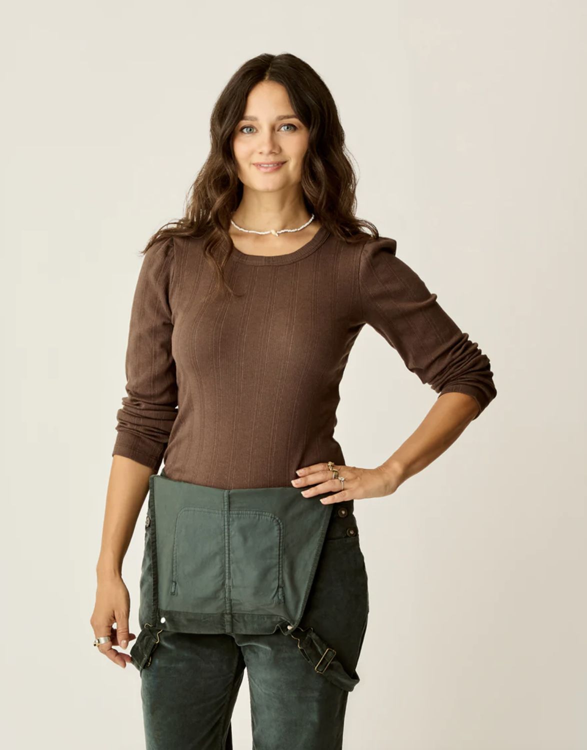 W'S EVER TOP, COLOR: ESPRESSO, Size: XS