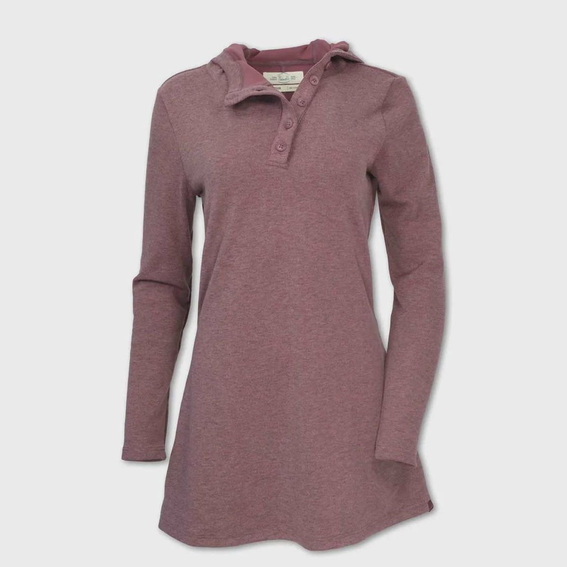 W'S FLEECE KNIT TUNIC, COLOR: BURGUNDY, Size: SMALL