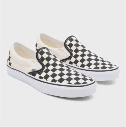 Vans M'S Classic Slip On, COLOR: BLK/WHT, Size: 4