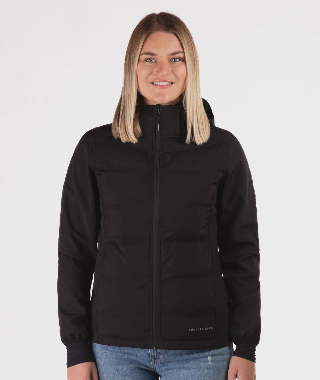 Outdoor Gear Inc. W'S Rosalyn Hybrid Softshell Jacket, COLOR: BLACK, Size: SMALL