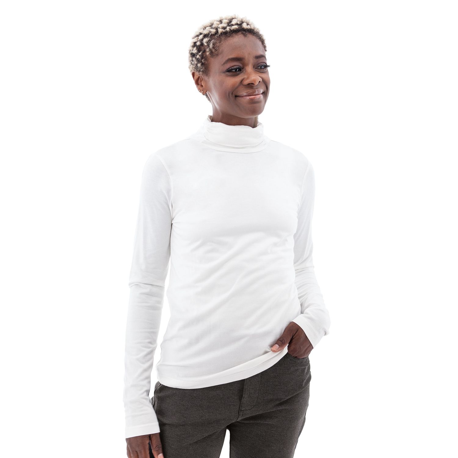 Aventura W's Eden Turtle Neck, COLOR: WHITE, Size: SMALL