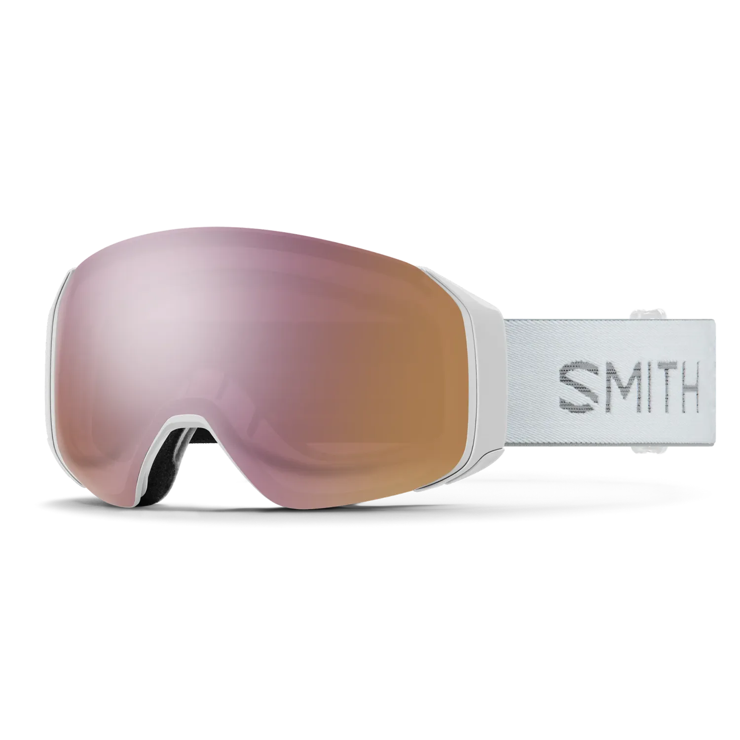 SMITH 4D MAG S / White Chunky Knit, SPARE LENS: Chromapop Storm Blue Sensor Mirror, STOCK LENS: ChromaPop Everyday Rose Gold Mirror