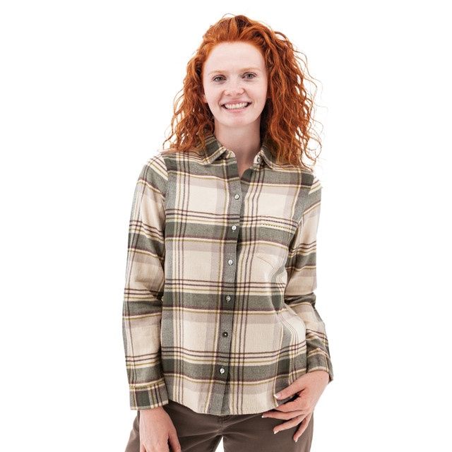 Aventura W's Frost Flannel Long Sleeve, COLOR: EGRET, Size: SMALL
