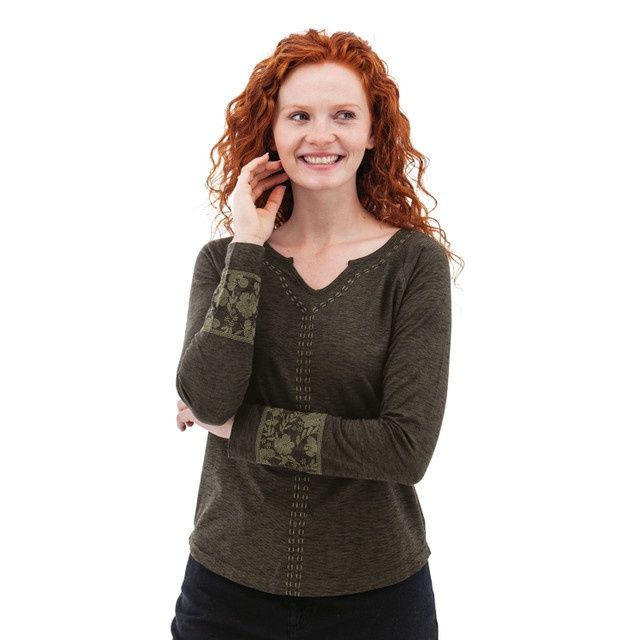 Aventura W's Crispin Longsleeve Top, COLOR: OLIVE NIGHT, Size: SMALL