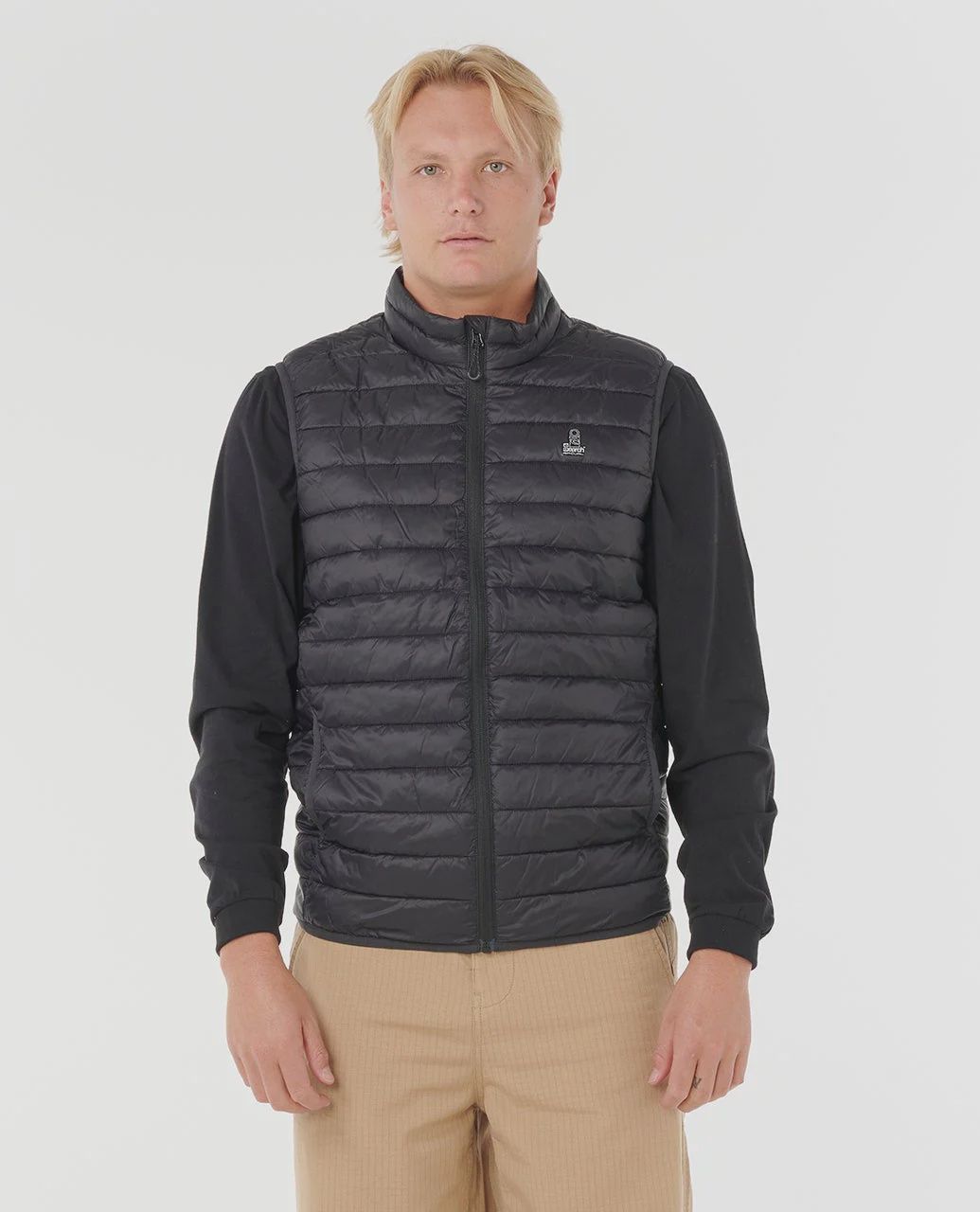 Rip Curl M's Search Puffer Vest, COLOR: BLACK, Size: SMALL