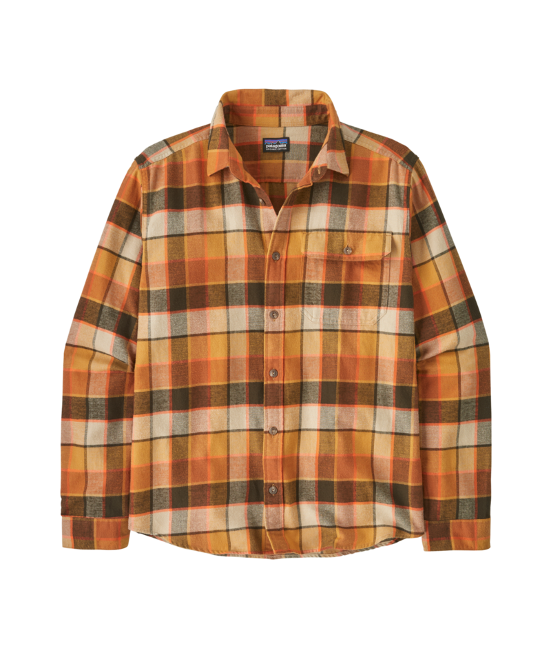 Patagonia Men's Long-Sleeved Lightweight Fjord Flannel Shirt, COLOR: OTTER BROWN, Size: SMALL