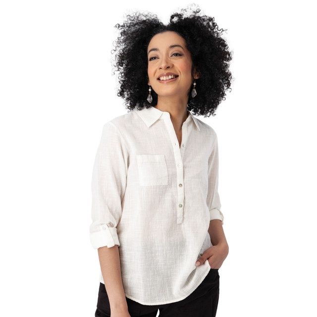 Aventura W's Laken Popover Top, COLOR: White, Size: Small