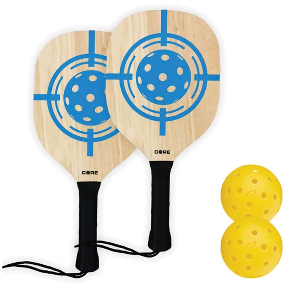 CORE 2 WOOD PICKLEBALL PADDLE AND BALL SET