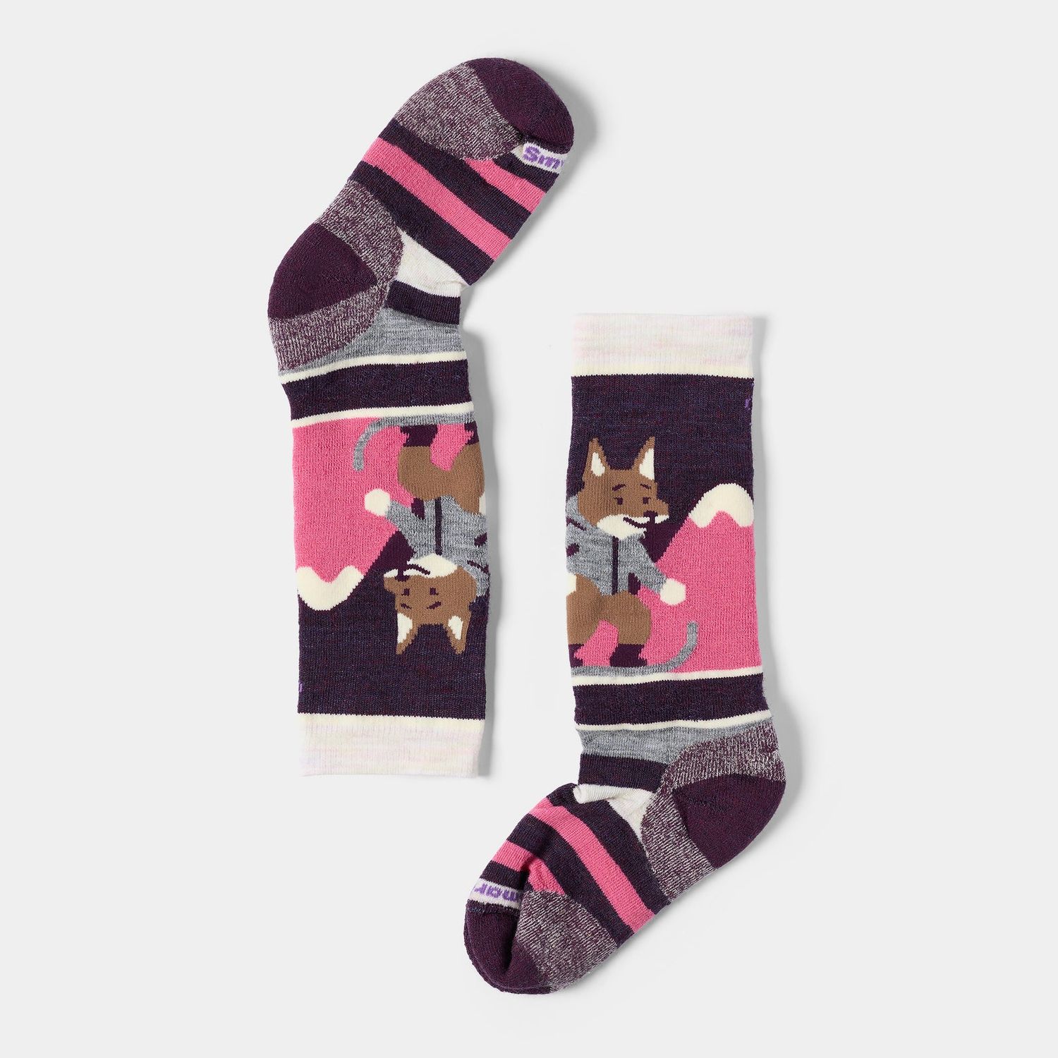Smartwool K's Wintersport Full Cushion Fox Glade OTC Socks, COLOR: A81 Moonbeam, Size: Small