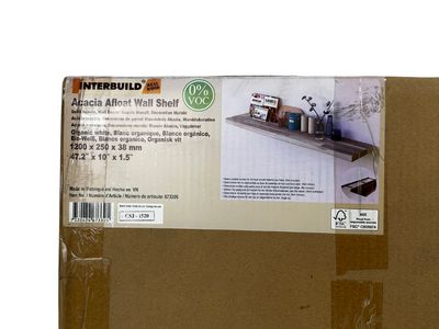 INTERBUILD Väggmonterad Flytande Hylla Organic White (120cm)