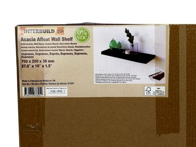 INTERBUILD Väggmonterad Flythylla Acaciaträ Espresso (70cm)