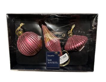 Decoris Julgransdekorationer 3-pack Rose