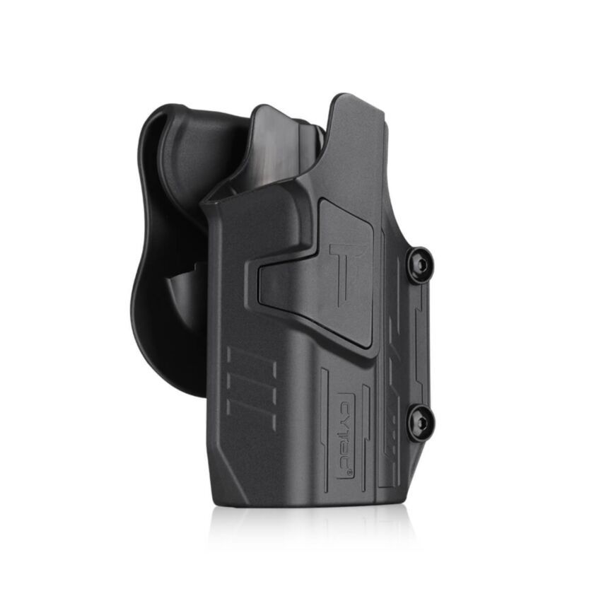 Cytac Mega-Fit OWB Level 2 light-bearing holster with adjustable fit for full-size and compact pistols with tactical lights