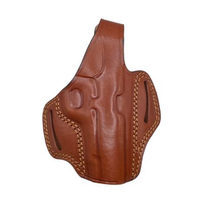 Leather OWB thumb break holster for 1911 4 inch pistol brown