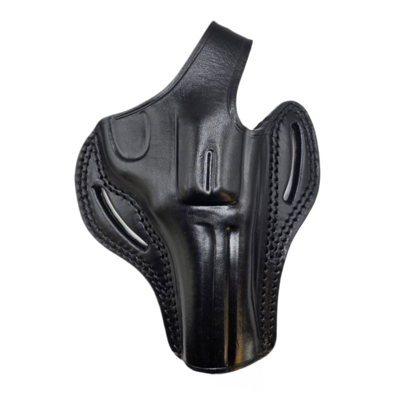 Leather OWB thumb break holster for S&amp;W N-Frame 4 inch revolver black