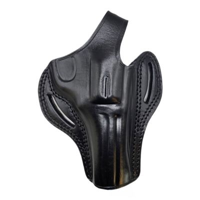 Leather OWB thumb break holster for S&amp;W N-Frame 4 inch revolver black