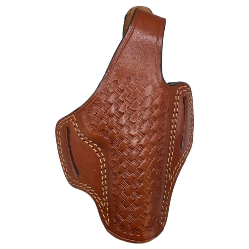Leather OWB Thumb Break Holster for 1911 – 5" (Brown Basket Weave)