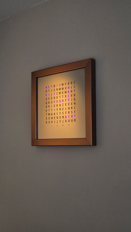 Woordklok houten-lijst