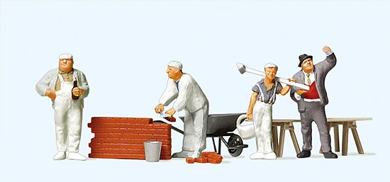 Preiser H0 Figuren 10251 Maurer Zubehör 1:87