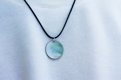 Collier acier argenté avec cordons- Gravure sur mesure