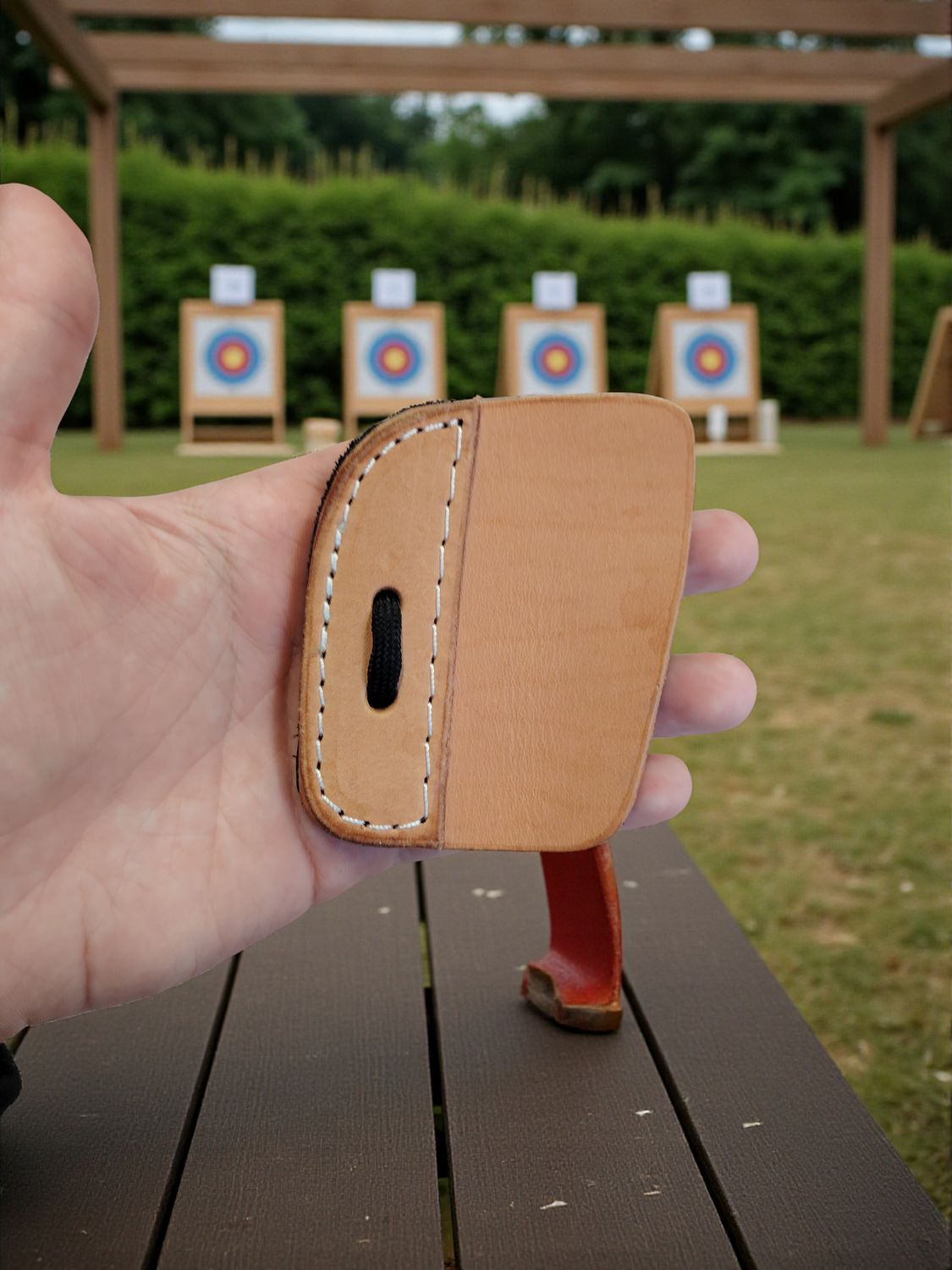 Palette pour arc nu en cuir naturel — ArcCare x Crazy Ranch