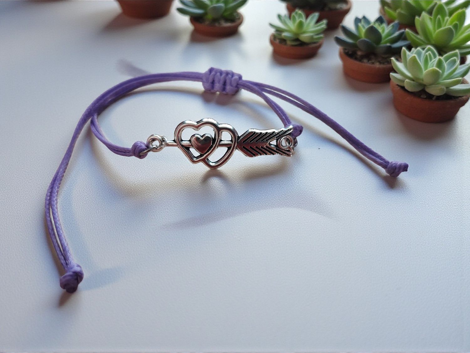 Bracelets Cœur &amp; Flèche – Cordon réglable