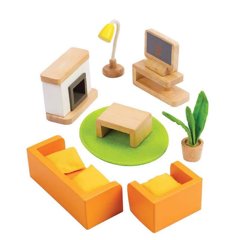 Hape Wooden Doll House Furniture: Media Room