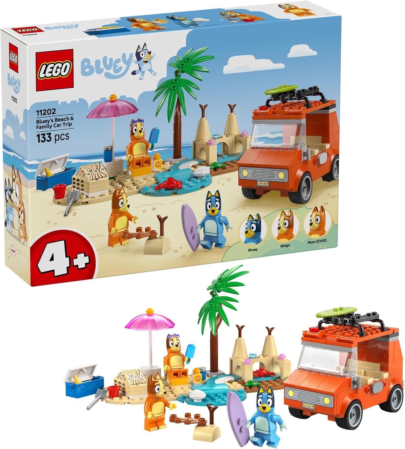 Lego Bluey Beach and Family Car