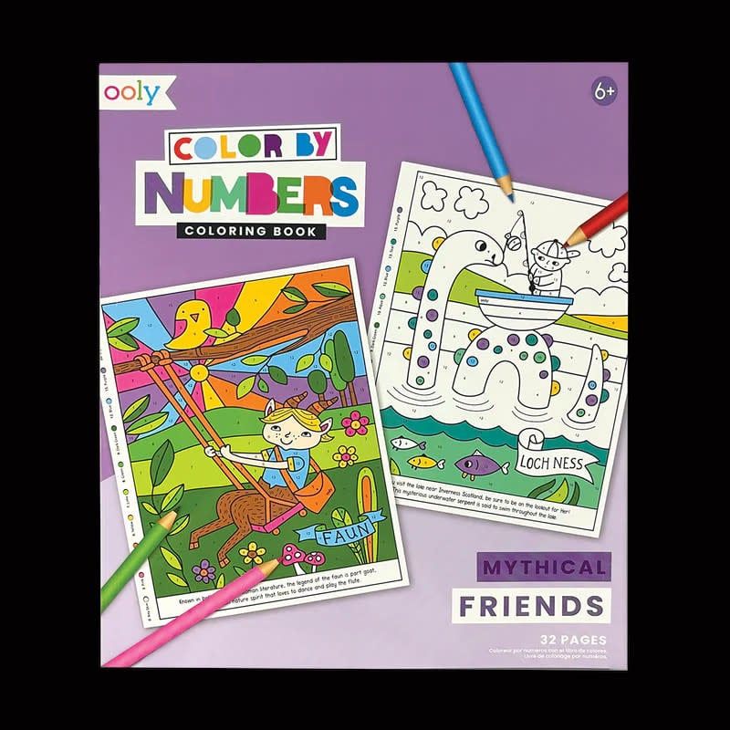Color By Number Book Mythical Friends
