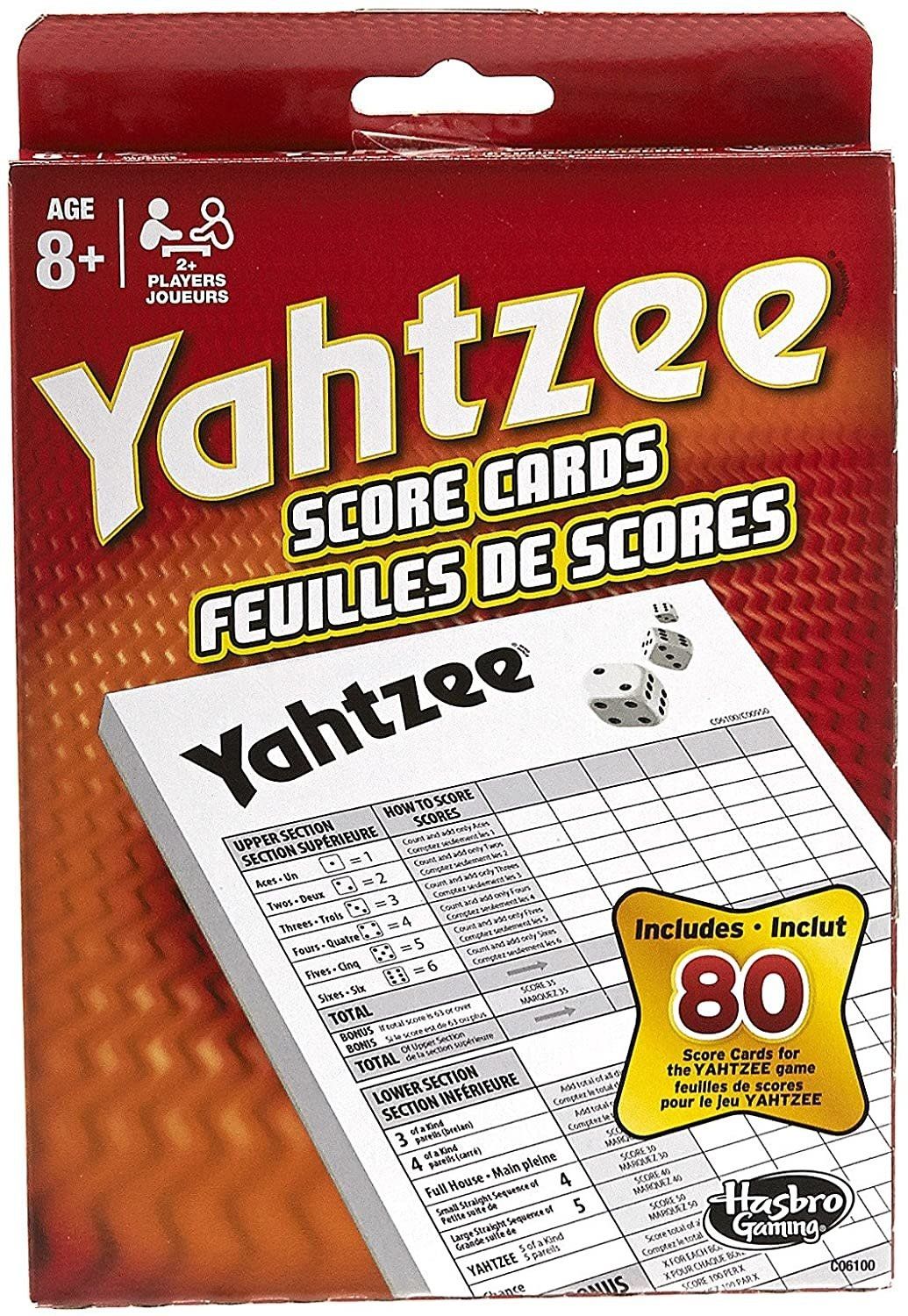 Hasbro Game Yahtzee Score Cards