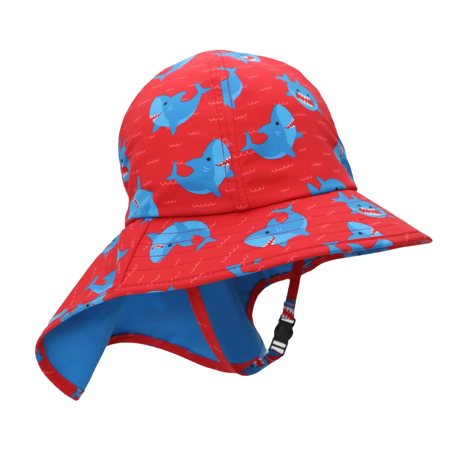FlapJack Cape Sun Hat Blue Shark 2 - 4 Years