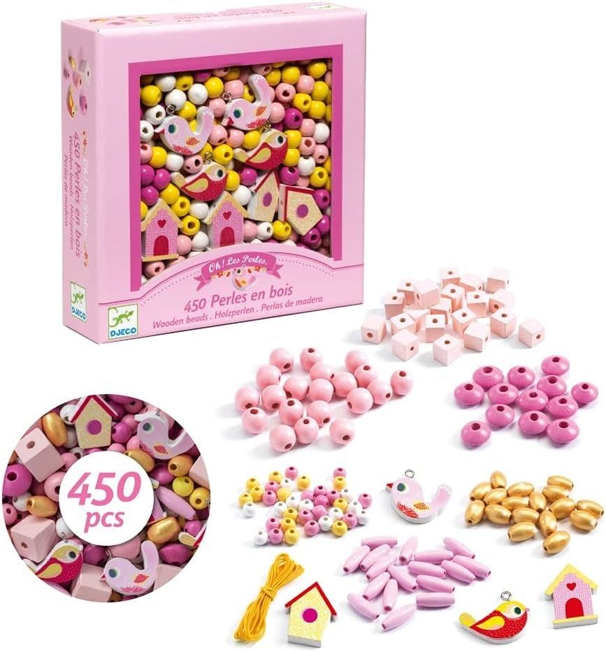 Djeco Wooden Beads Birds