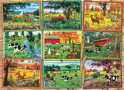 Cobble Hill Puzzle 1000pc Postcards from the Farm
