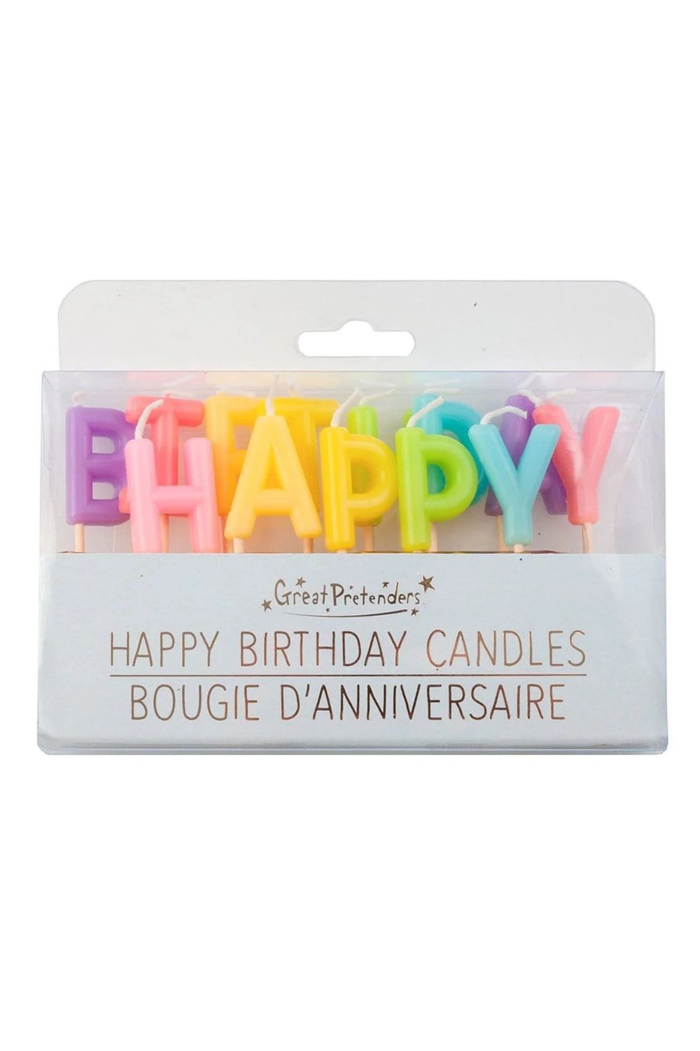Great Pretenders Candles Happy Birthday Rainbow