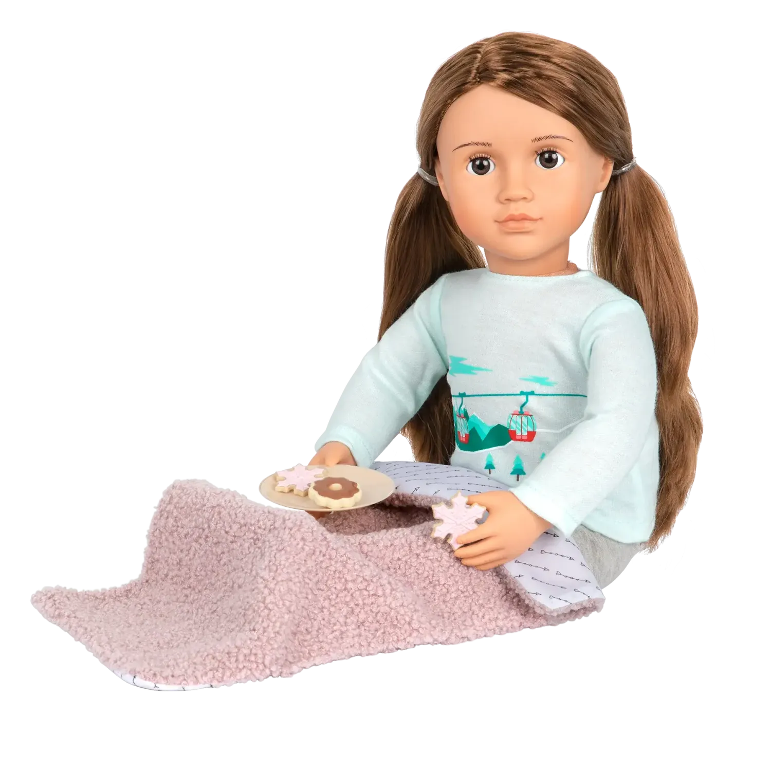 Our Generation 18&quot; Deluxe Doll: Sandy and &quot;Off to Winter Camp!&quot; Log Cabin Vacation