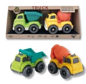 Bio Plastic 7&quot; Construction Truck Set of 2