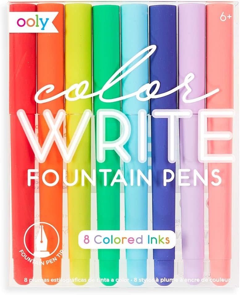 Color Write Fountain Pens - Set of 8